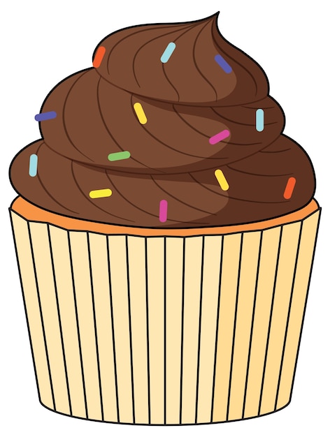 Free vector cupcake with chocolate cream