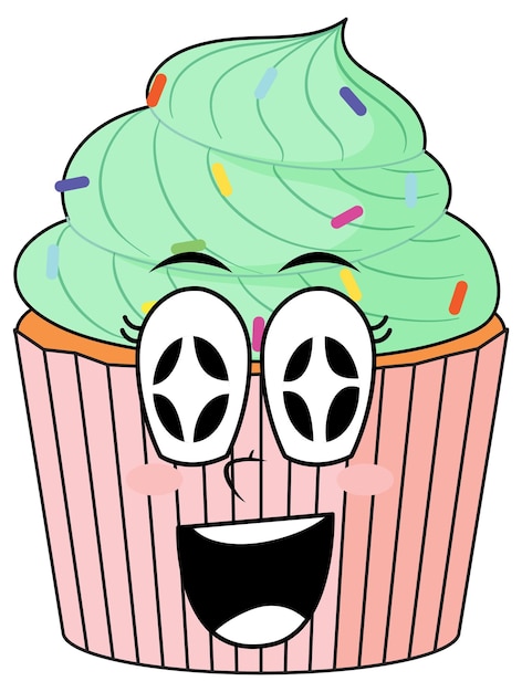 Free vector cupcake with green cream