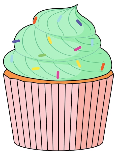 Free vector cupcake with green cream