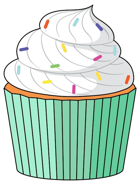 Free Vector cupcake with white cream topping