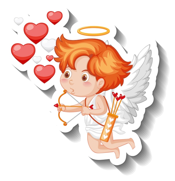 Free Vector cupid boy holding bow and arrow