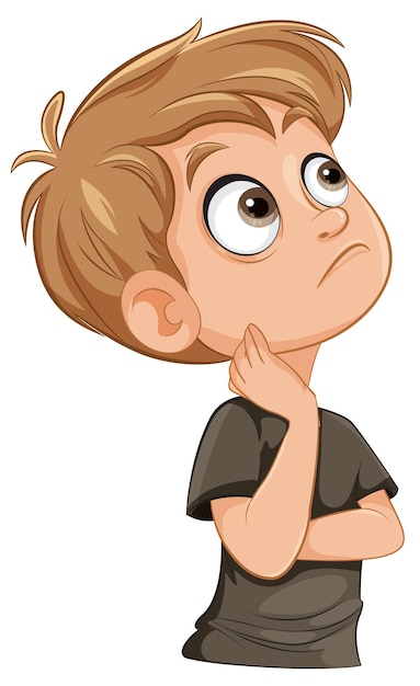 Free Vector curious boy thinking deeply