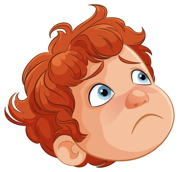 Curious RedHaired Boy Illustration