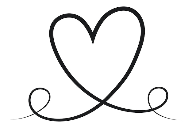 Curley Hand Drawn Line Heart