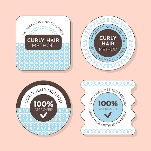 Curly hair method badge collection