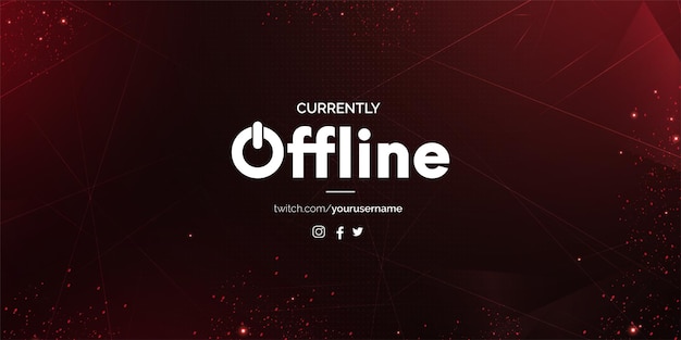 Currently offline Twitch Background with Red Shapes Banner