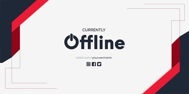 Currently Offline Twitch Banner Background Vector Template