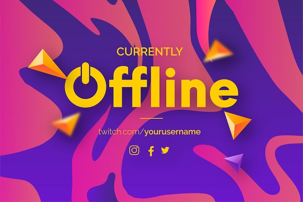 Currently Offline Twitch Banner Background with Colorful Liquid Effect