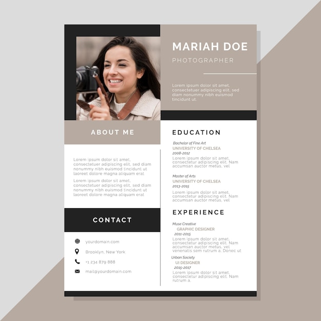 Curriculum vitae template concept