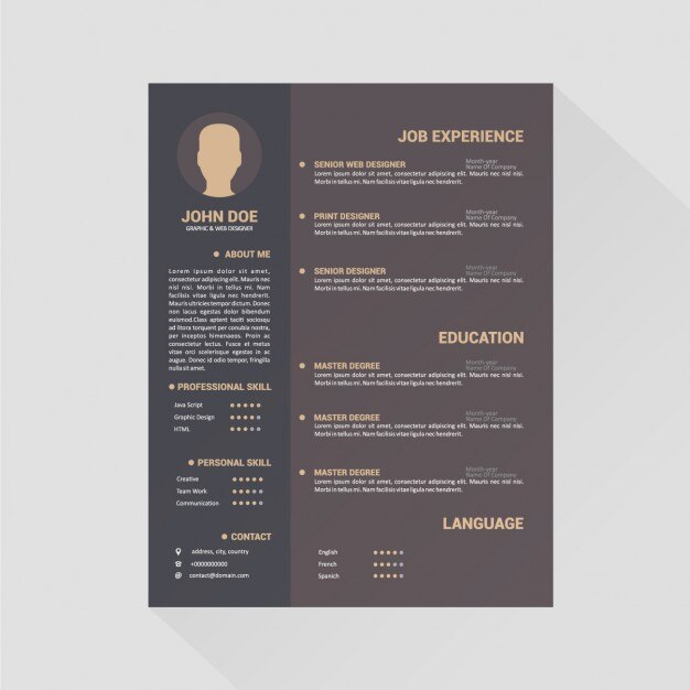 Curriculum vitae template design