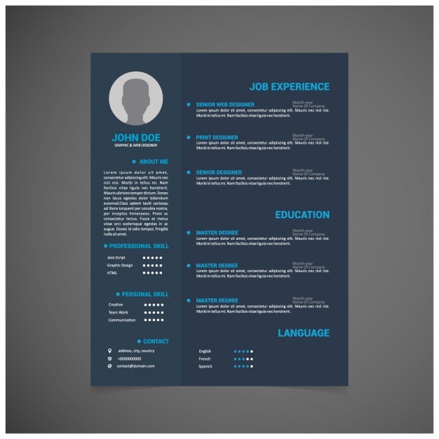 Curriculum vitae template design