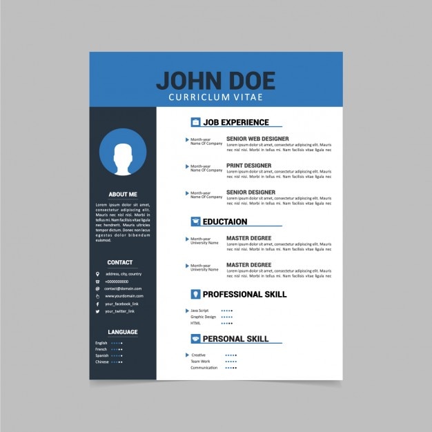 Curriculum vitae template design