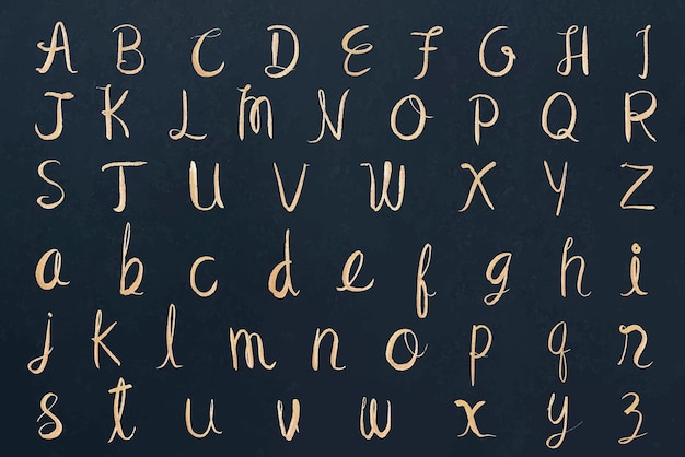 Free Vector cursive calligraphy alphabet vector font typography