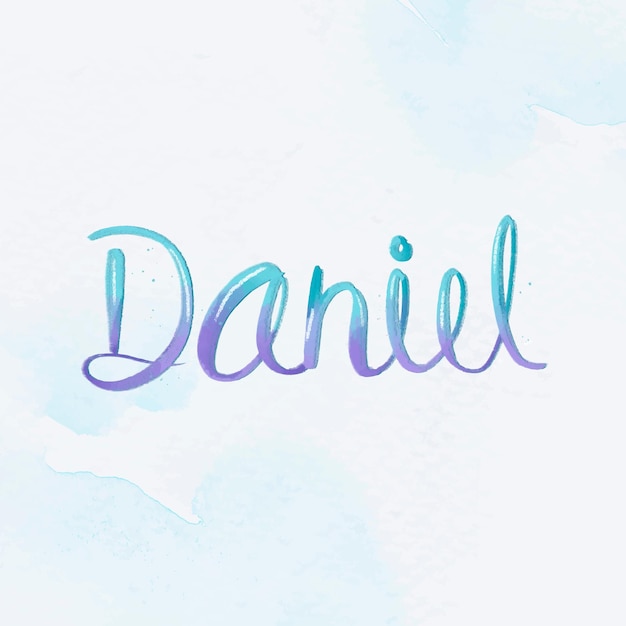 Free Vector cursive daniel two tone vector font typography