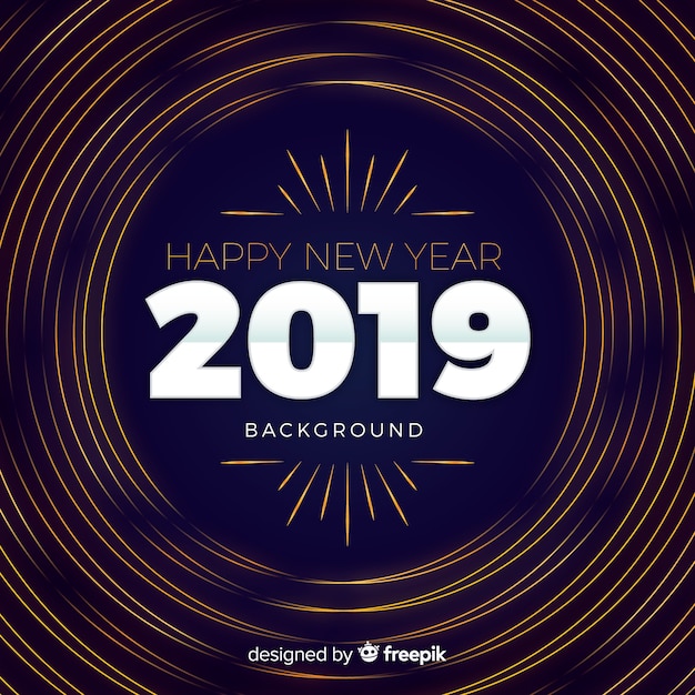 Curved lines new year background