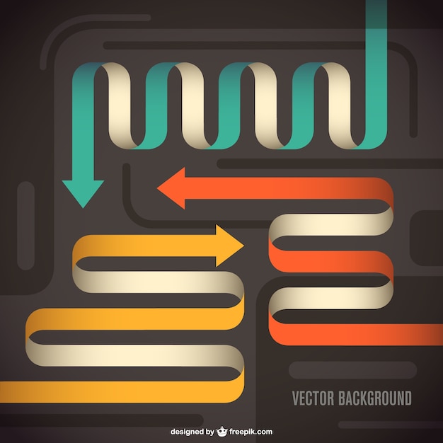 Free vector curvy arrows in different colors