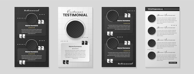 Free Vector customer feedback or client testimonial design post template for social media