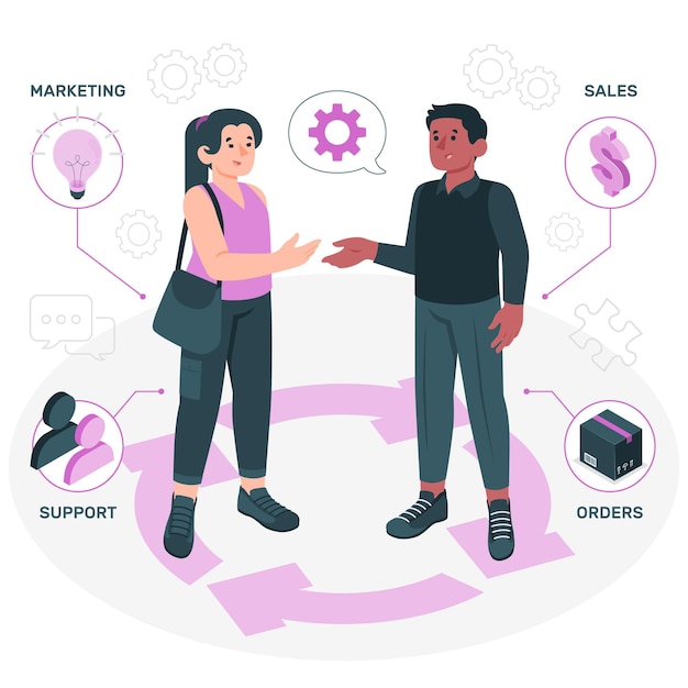 Customer relationship management concept illustration