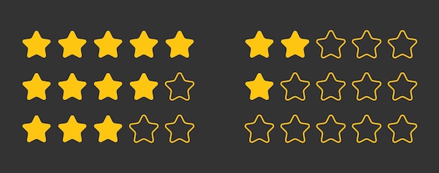 Free Vector customer review icons with gold stars five star rating icon set