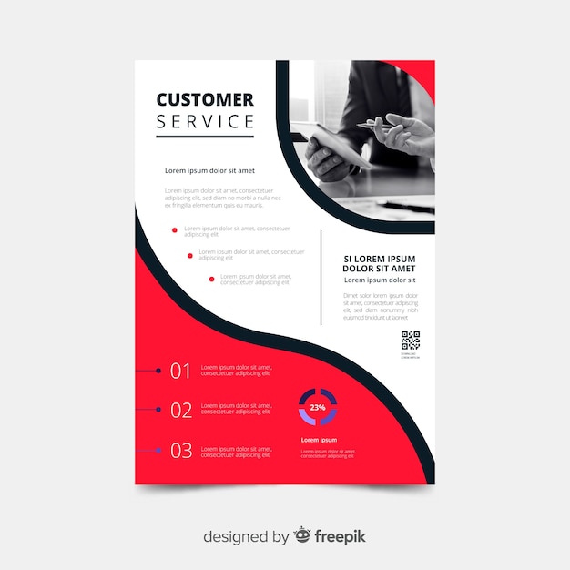 Free Vector customer service business flyer template