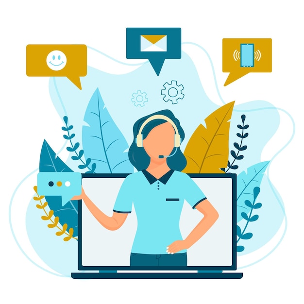 Free Vector customer support illustrated flat design