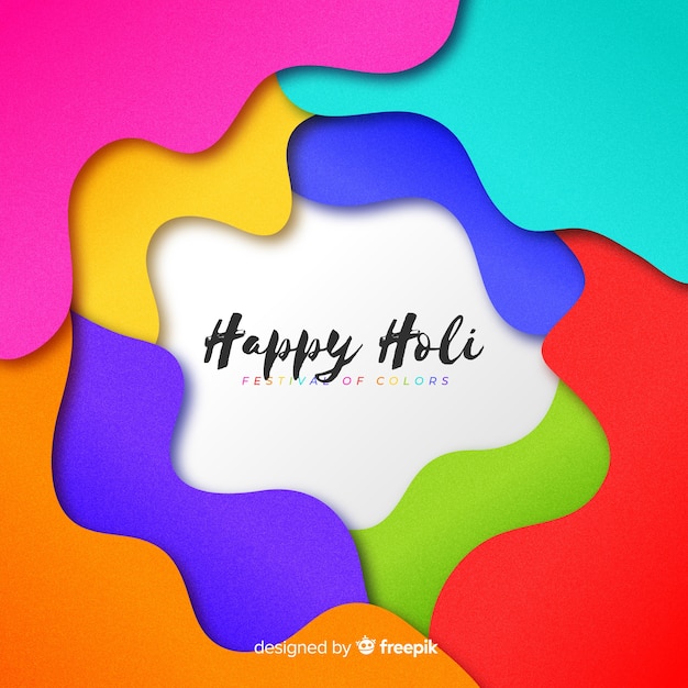 Cut out holi festival background