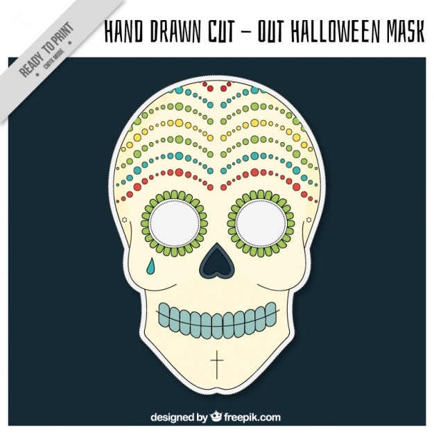 Free vector cut out mexican skull mask