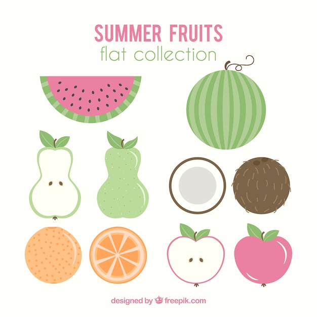 Cut summer fruit collection 