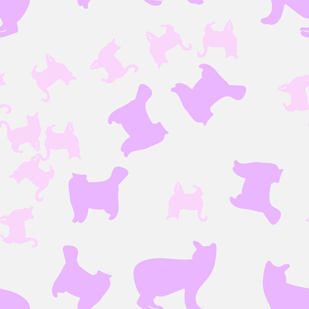 Cute abstract cat pattern vector illustration