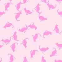 Free vector cute abstract cat pattern vector illustration