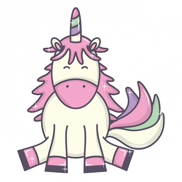 Cute adorable unicorn fairy character