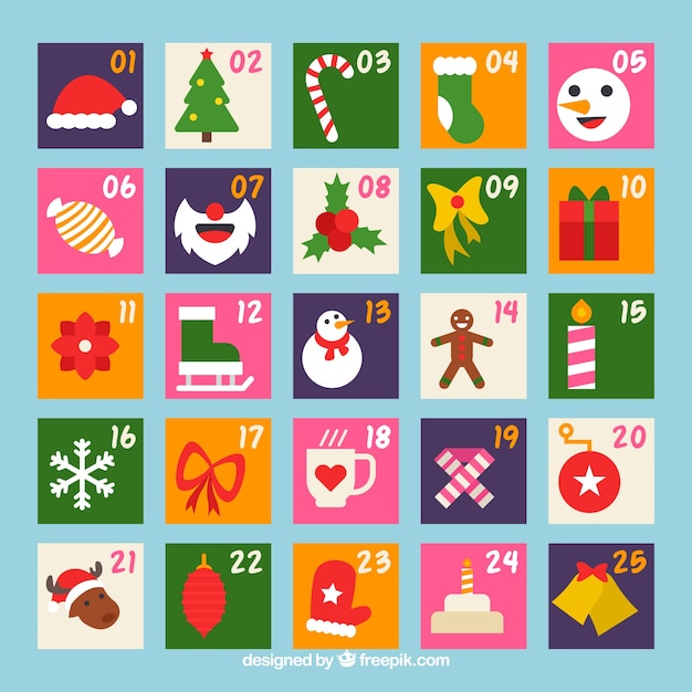 Free Vector cute advent calendar