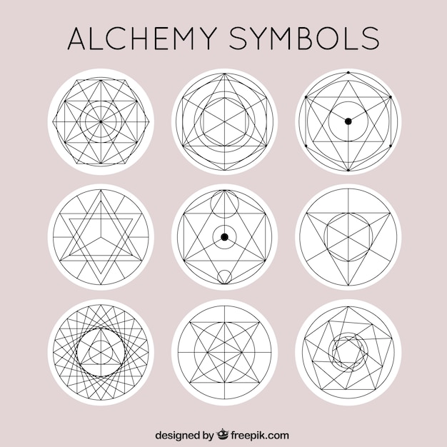 Free vector cute alchemy symbols