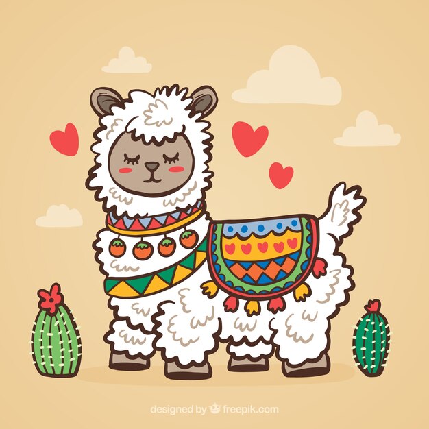 Cute alpaca background