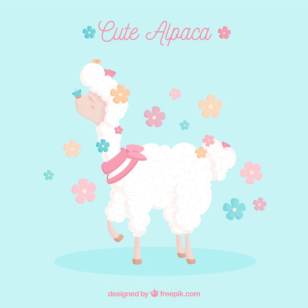 Cute alpaca background