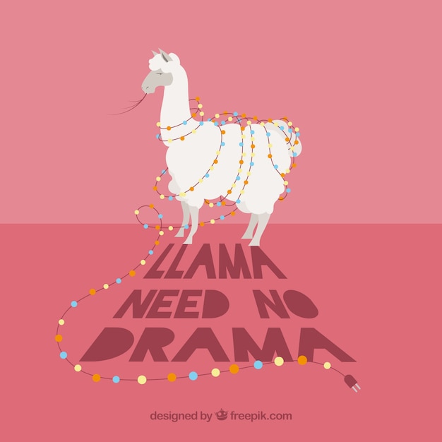 Free Vector cute alpaca with quote