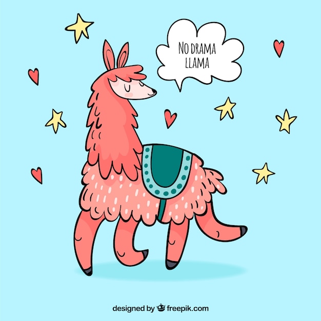 Free vector cute alpaca with quote