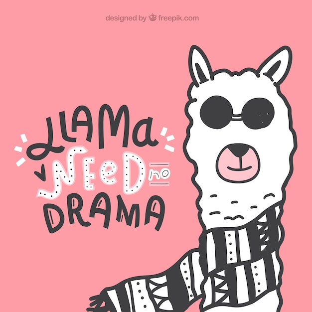 Free vector cute alpaca with quote