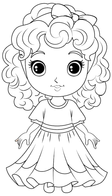 Free vector cute angel outline for creative coloring