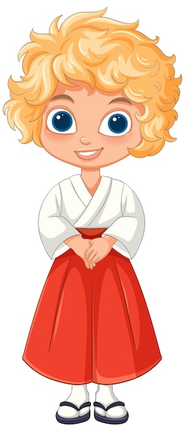 Free Vector cute angelic child in traditional outfit