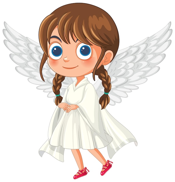 Free Vector cute angelic girl with wings