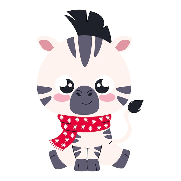 Free Vector cute animal christmas zebra