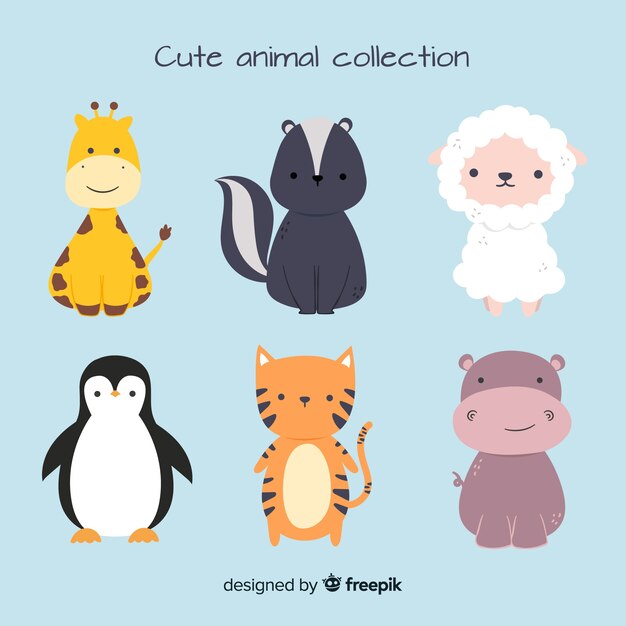 Cute animal collection with sheep