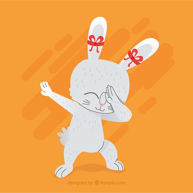 Free Vector cute animal doing dabbing movement