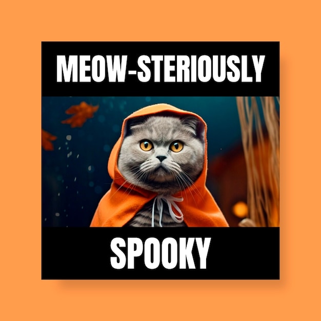 Cute animal halloween meme design