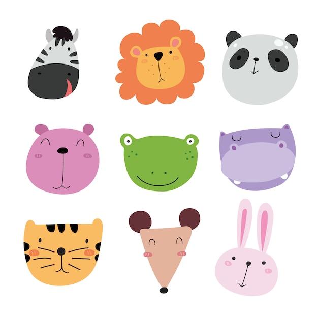 Free Vector cute animal icons collection