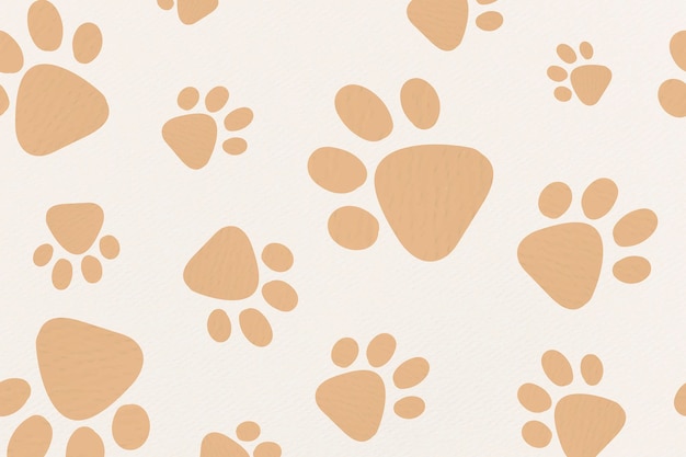 Free Vector cute animal pattern background wallpaper, paw print vector illustration