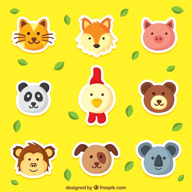 Free Vector cute animal stickers