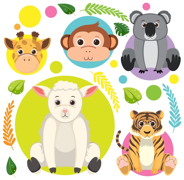 Cute animals seamless pattern