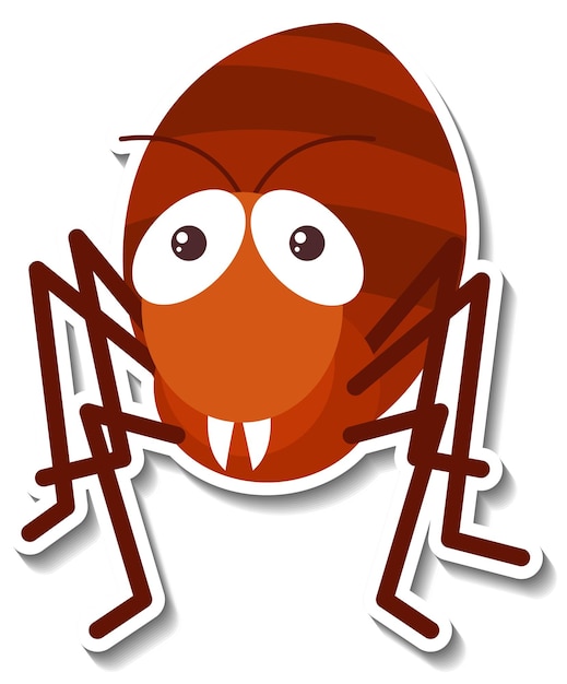 Free Vector cute ant animal cartoon sticker